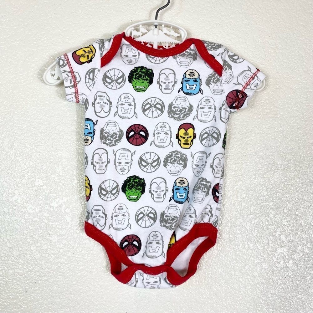 0-3M Marvel Avengers White Onesie